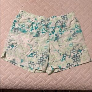 Columbia Women's Green and Blue Patterned Shorts